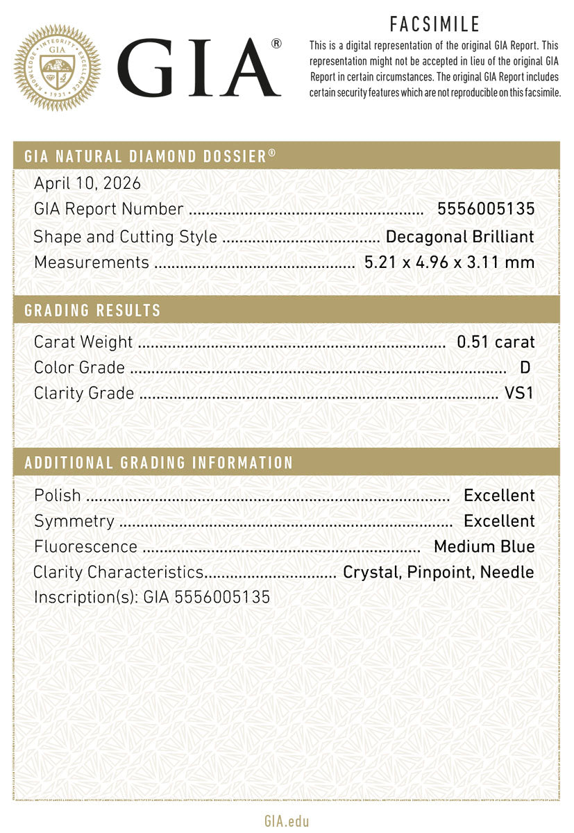 Diamant Decagon – 0,51 ct (inkl. GIA-Zertifikat)