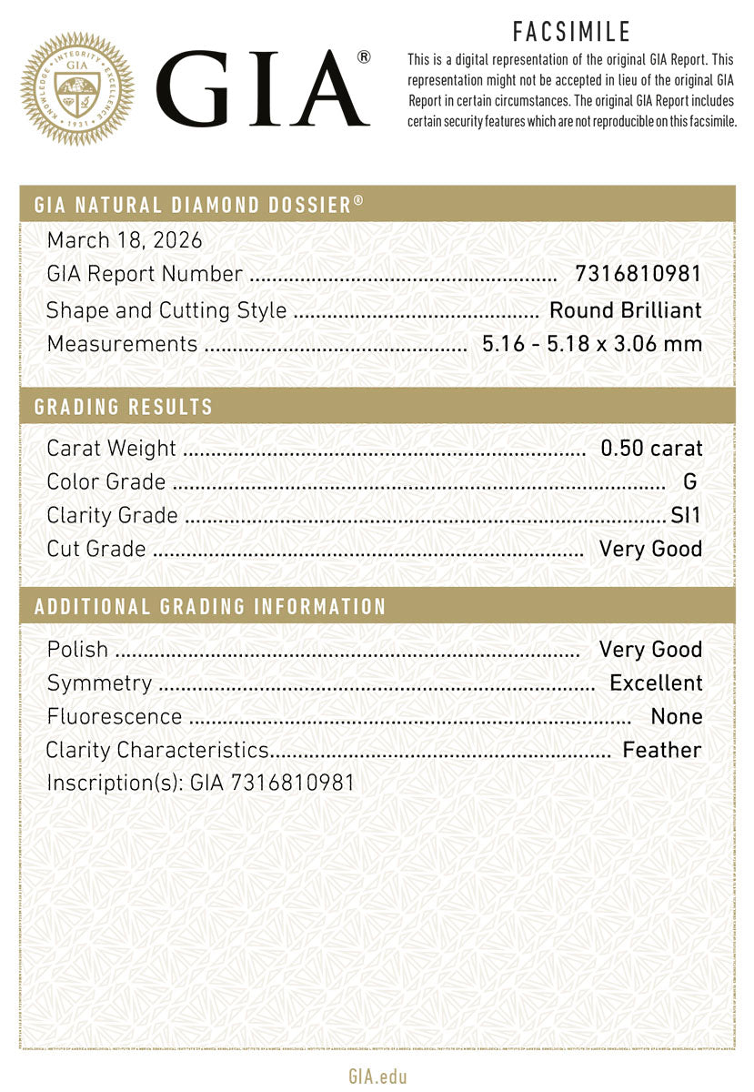 Diamant Brillant – 0,50 ct (inkl. GIA-Zertifikat)