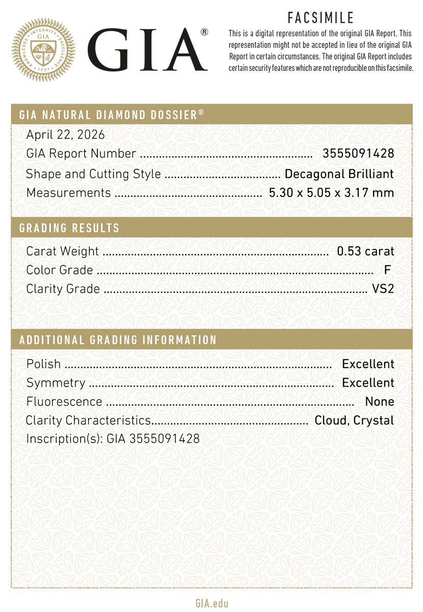 Diamant Decagon – 0,53 ct (inkl. GIA-Zertifikat)