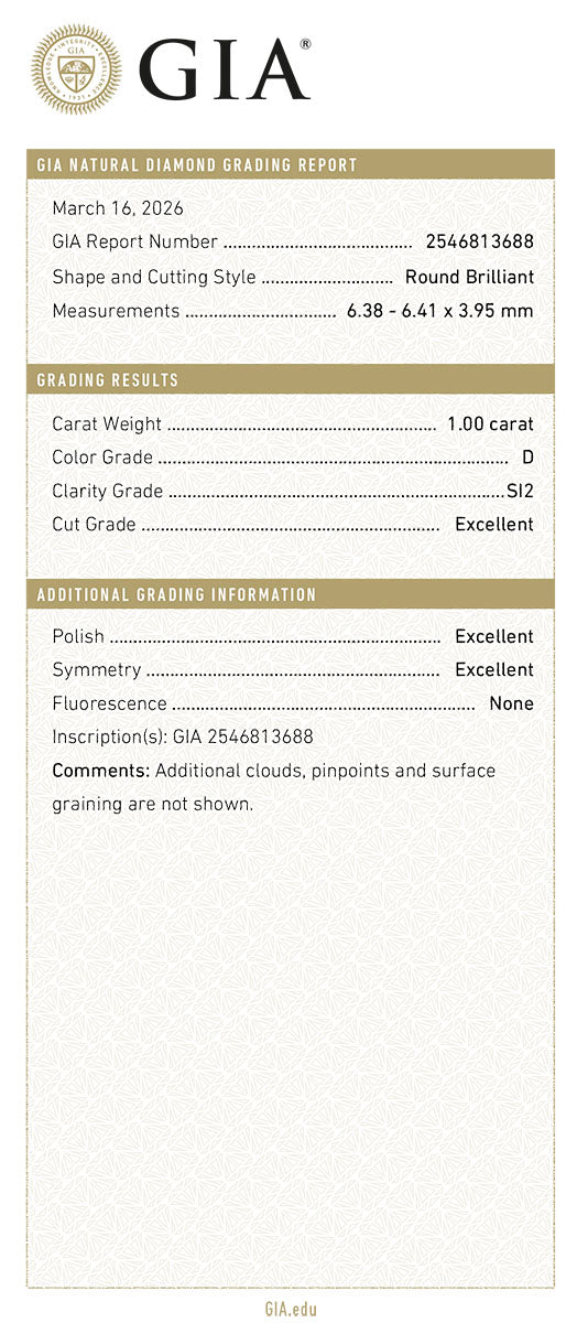 Diamant Brillant – 1,00 ct (inkl. GIA-Zertifikat)