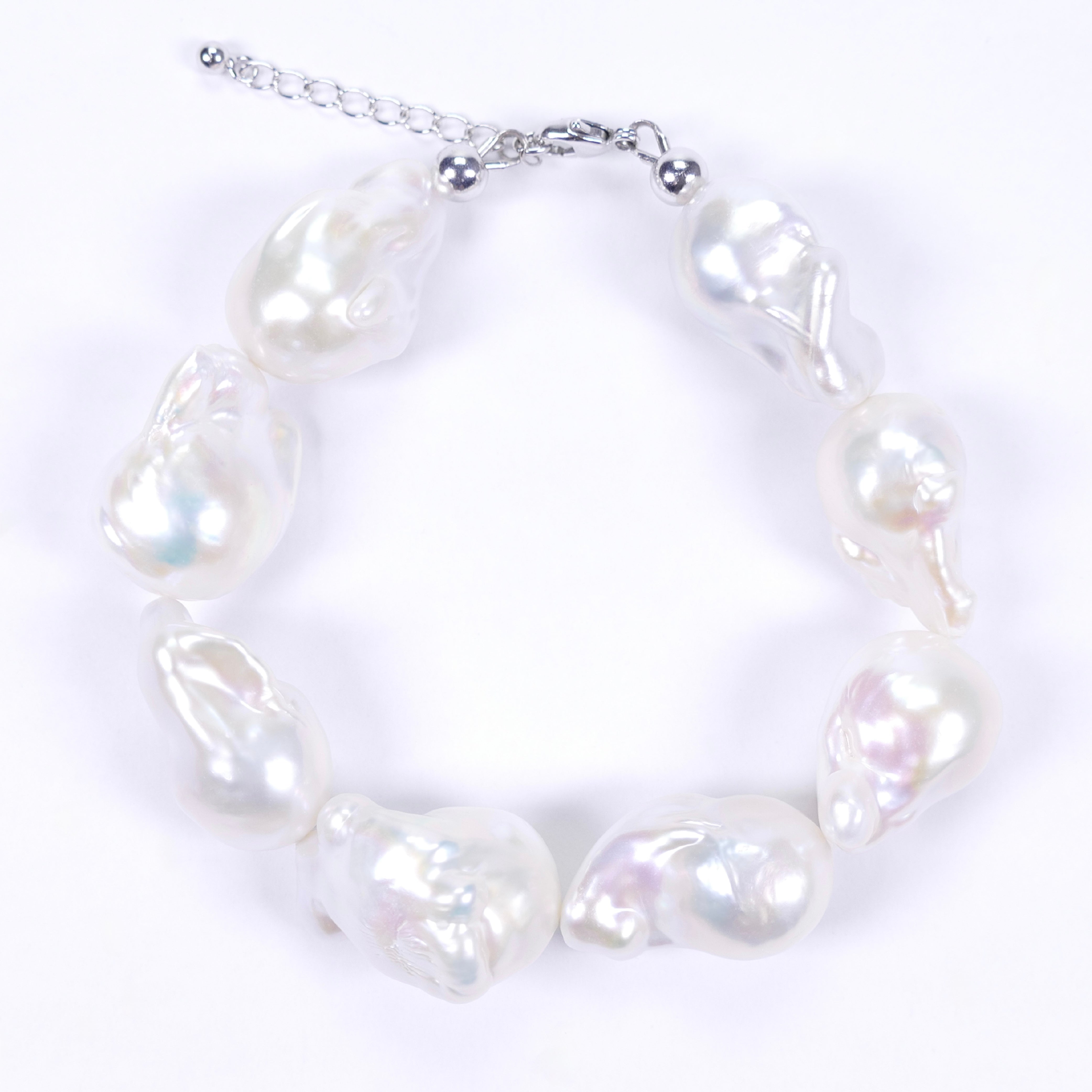 Armband + Kette Süßwasser-Zuchtperle – barock